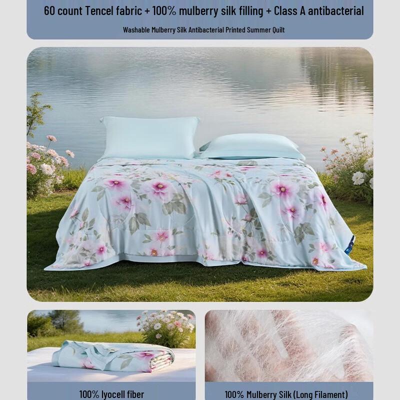 FUANNA Washable Mulberry Silk Summer Quilt