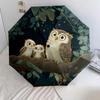 Owl  Pattern, Automatic Folding Umbrella, Portable and Foldable Design, 8 Ribs, a Christmas or Birthday Gift.