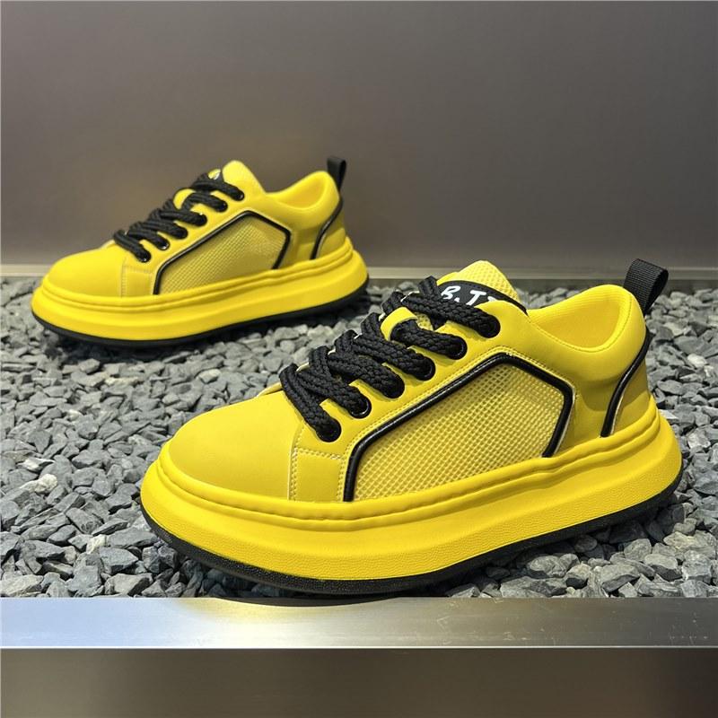 European new summer breathable mesh casual board shoes lightweight platform bread shoes bjd