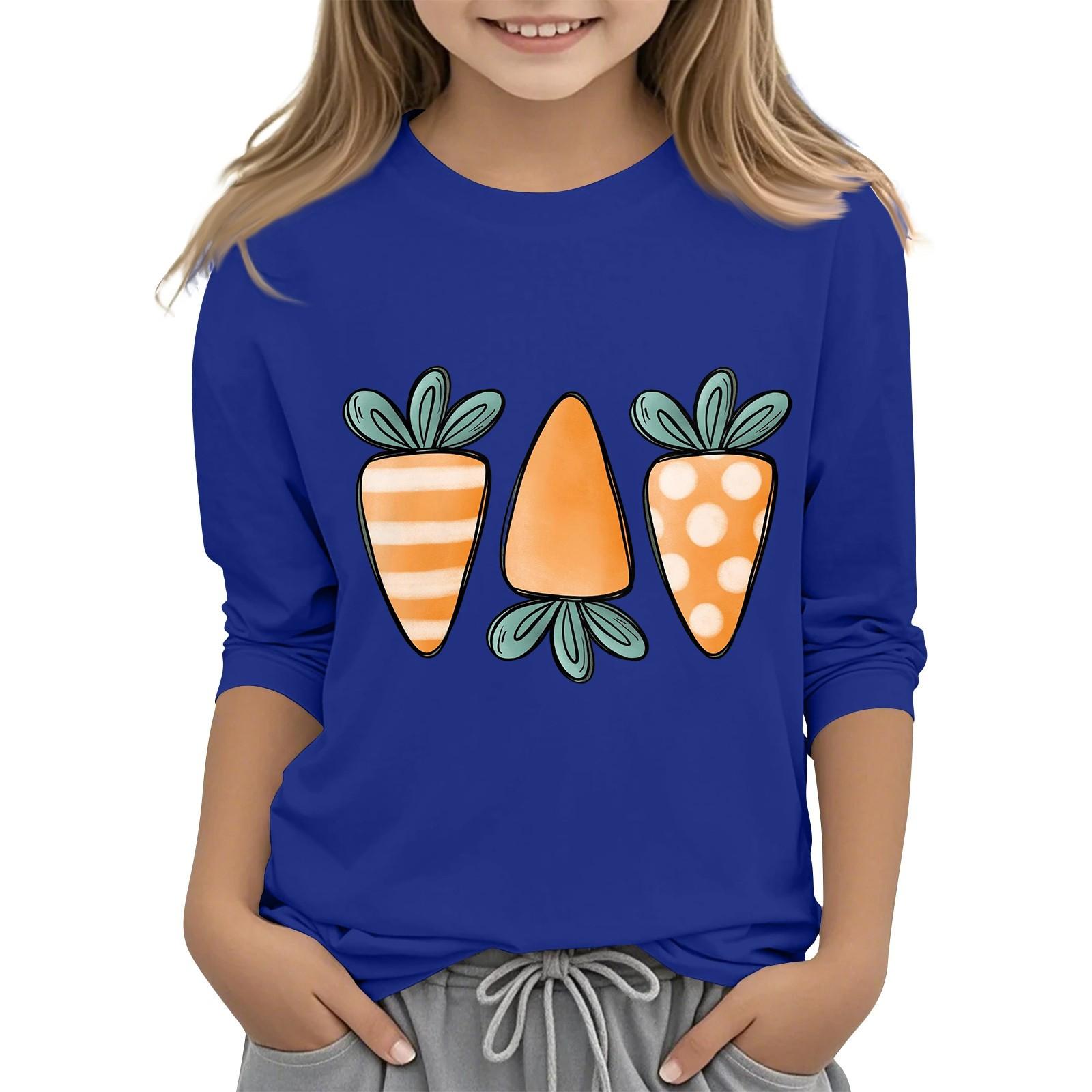 

Повседневная футболка с круглым вырезом и пасхальным принтом, с рукавами 7 точек для детей 130