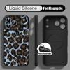 Leopard Print Case For iPhone 17 Pro Max Magnetic For Magsafe Liquid Silicone Cover For iPhone 16 15 14 13 Pro Max