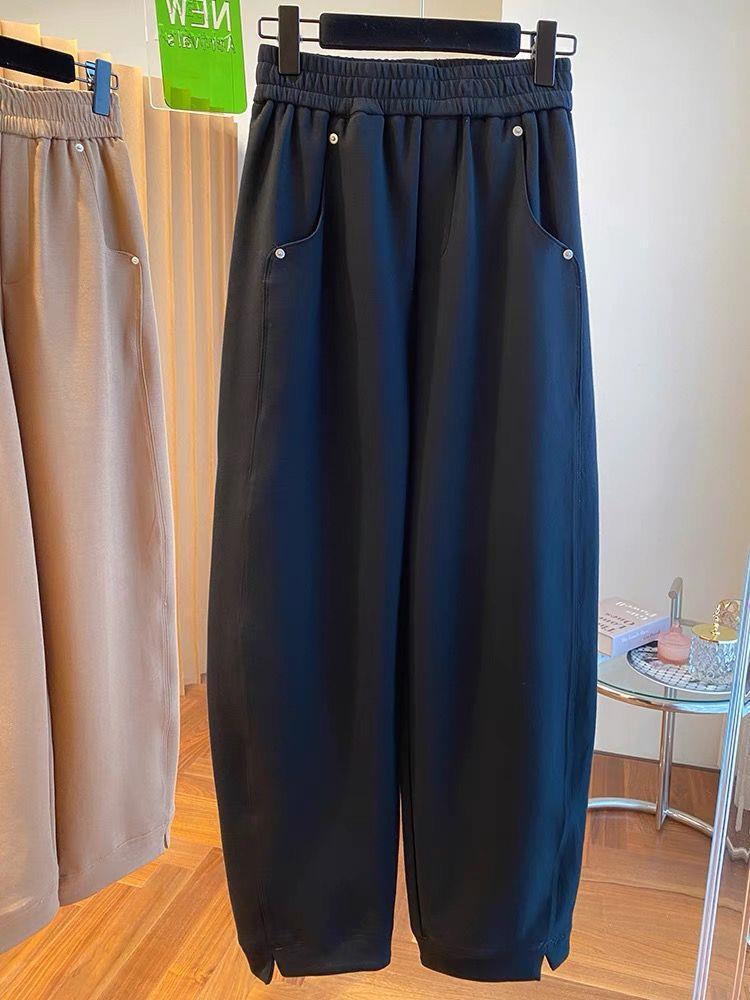 Women's Spring High Waist Loose Harem Pants - Petite Casual Lantern Style