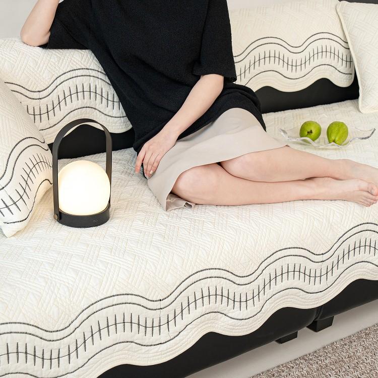 Sofa Cushion New Four-season Universal Non-slip High-end Sense Straight Row Leather Sofa Seat Cushion Cover Cloth Towel