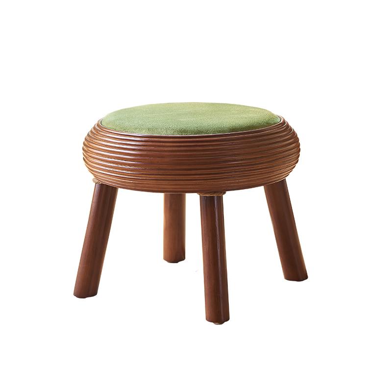 White Wood Tatami Coffee Table Stable Balcony Small desk Natural Rattan Soft-Padded Stool Chinese Style Round Window Seat