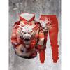 Fashion Skull 3D Print Hoodie Sweatpants Set Men