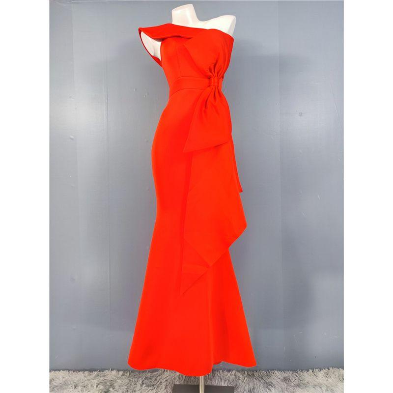 Export Banquet Party Elegant and Personalized Fashion One-Shoulder Butterfly Elegant Elegant Waist-Tight Slim Looking Space Cotton Dress