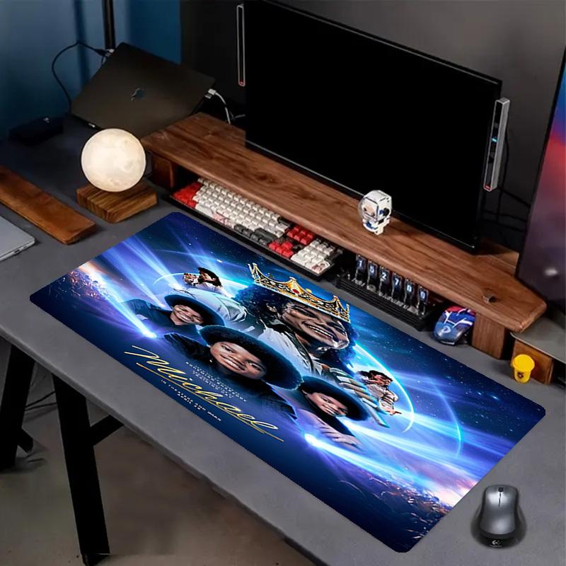 Michael Jackson Print Mouse Pad, Anti‑Slip Desktop keyboard Mat, for PC Laptop Gaming Working Daily Use, Cool Festival Surprise Gift