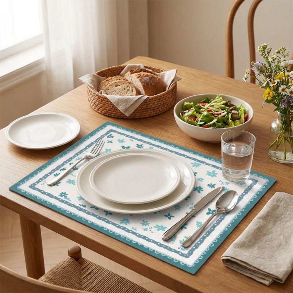 Quick Dry Rural Floral Dinner Mat Non-slip Kitchen Drain Mat Heat Insulation Mat Home Decor