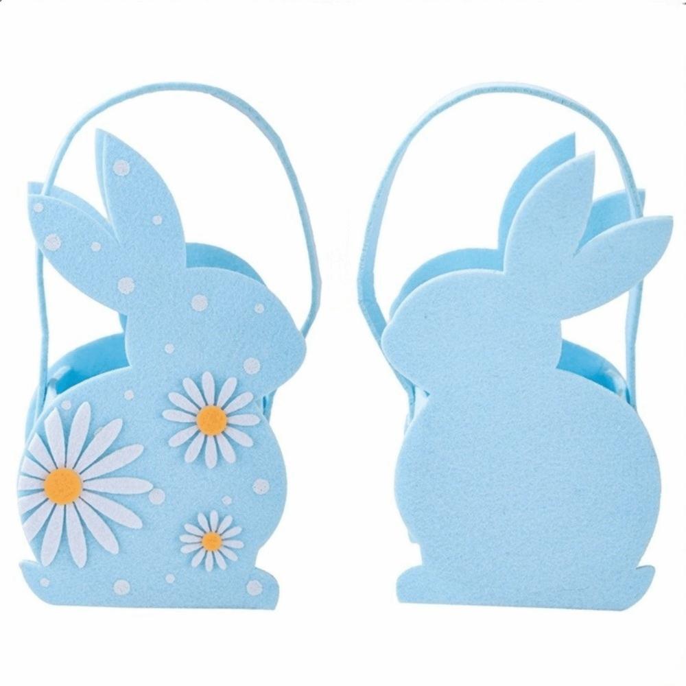 Soft Easter Rabbit Candy Tote Bag Felt Material 3D Bunny Bag Children Easter Gift Bag  Party