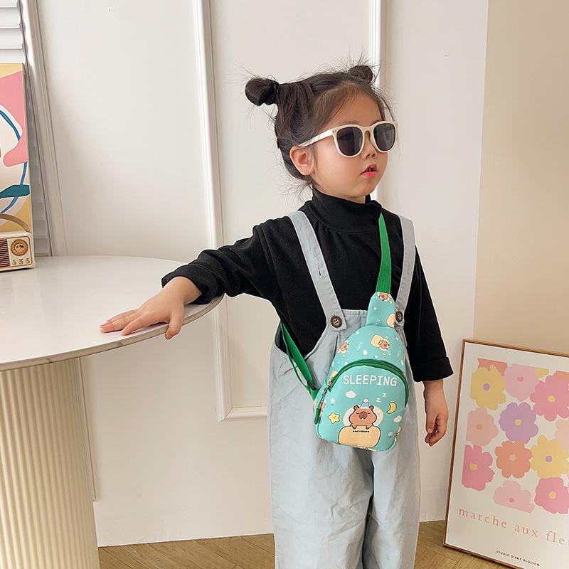 New children's breast bag boys and girls cartoon printed change bag outdoor leisure messenger bag kindergarten shoulder bag