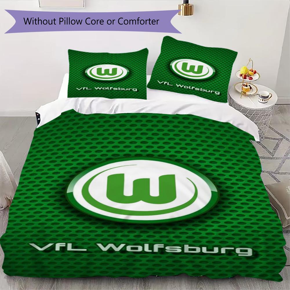 VfL Wolfsburg Pattern Bedding uilt Set uilt Cover Pillowcase Home Decoration Birthday Gift (1 * duvet cover + 2 * pillowcase without core)101 135x200cm