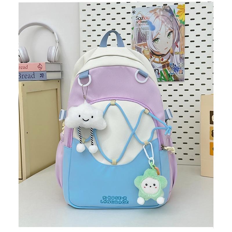 Korean Cute Schoolbag Female High capacity Junior and Senior High School Students' Schoolbags Leisure Joker Backpack Light Travel Backpack.