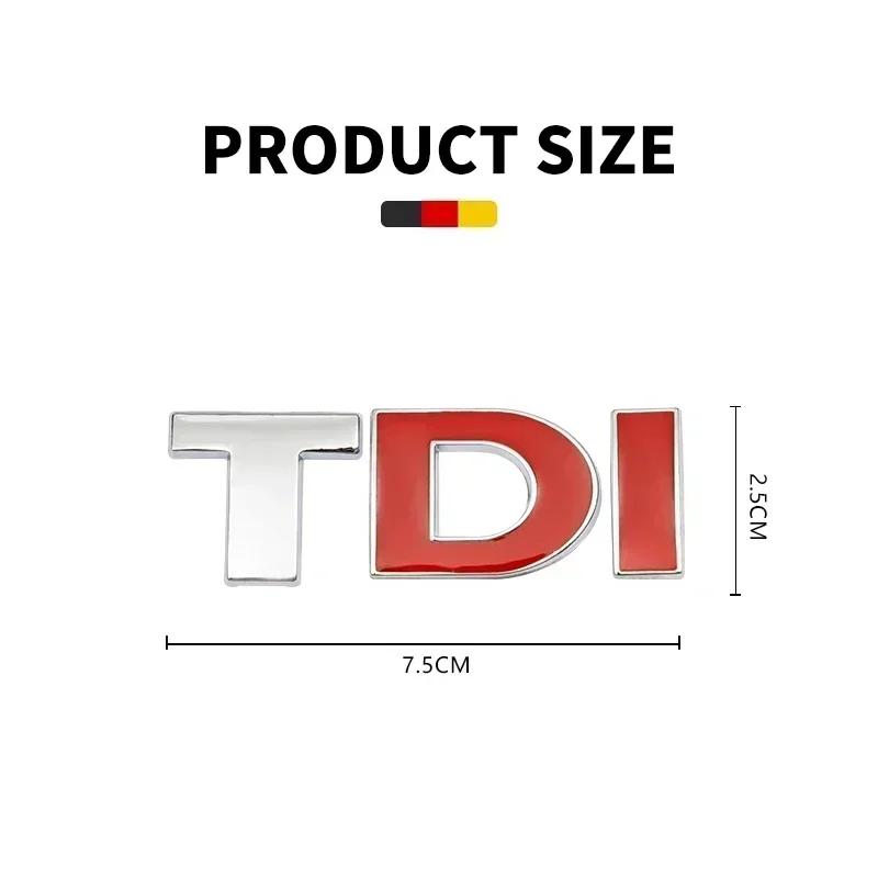 Hot 2025 New 3D Metal silvery TDI logo car rear Emblem sticker For Volkswagen POLO passat b5 b6 b7 golf 4 5 6 7 vw Tiguan Jetta