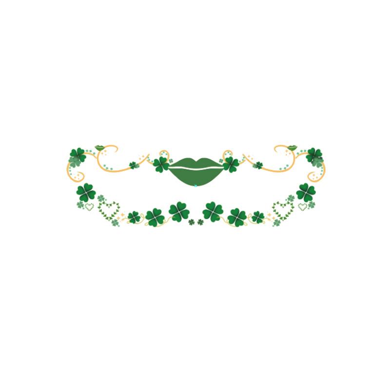 Waterproof Four-Leaf Clover Face Tattoo Stickers for St. Patrick's Day Festival