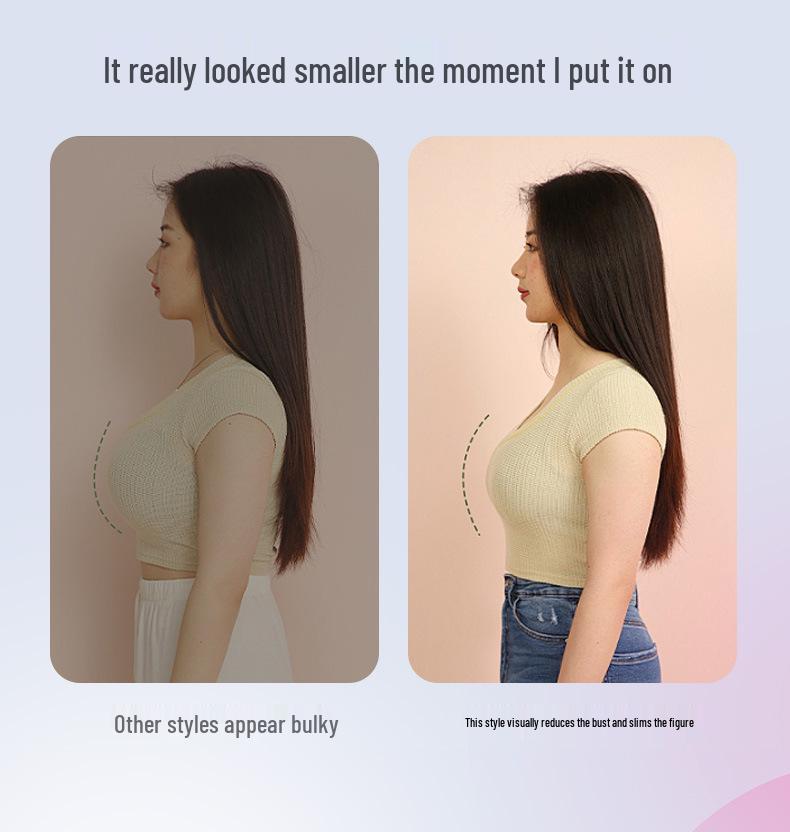 Nová lehká dámská bezdrátová push-up podprsenka s prodyšným, pohodlným měsíčkovým push-up efektem a boční podporou