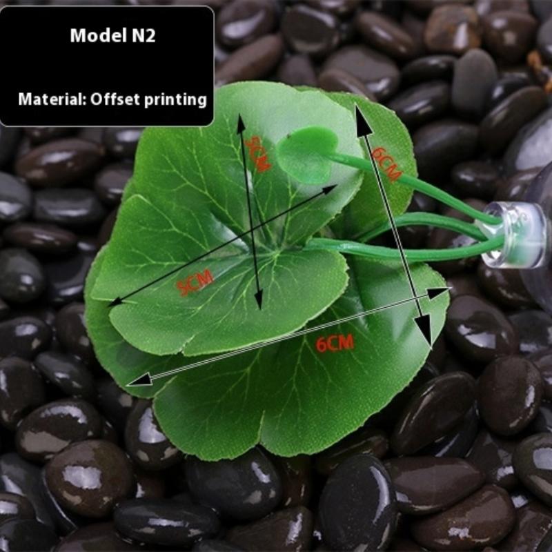 

Unit Fish Tank Decorative Piece, Green Leaf Stress-Reducing Hammock for Betta Fish with Suction Cup. M