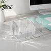 Multifunctional Desk Storage Box Clear Magazine Holder 3/4-Compartment Organizer Vertical Bookend File Decorative Bookshelf Decor for Home