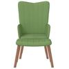 Relaxing Armchair with Footstool Light Green Velvet