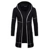 Fashion Mens Hooded Solid Trench Coat Jacket Cardigan Long Sleeve Outwear Blouse
