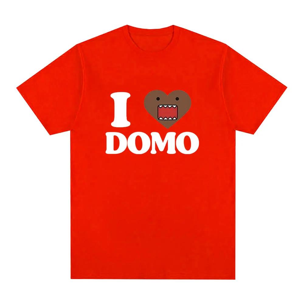 Ich liebe Domo Kun Spaß T-Shirt Damen lässiges T-Shirt Retro kurzärmeliges übergroßes T-Shirt Streetwear