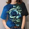 Women's Casual Daily Luxury T Shirt Short Sleeve O Neck Oversized Blouse Floral Print Harajuku Y2k Tees Tops