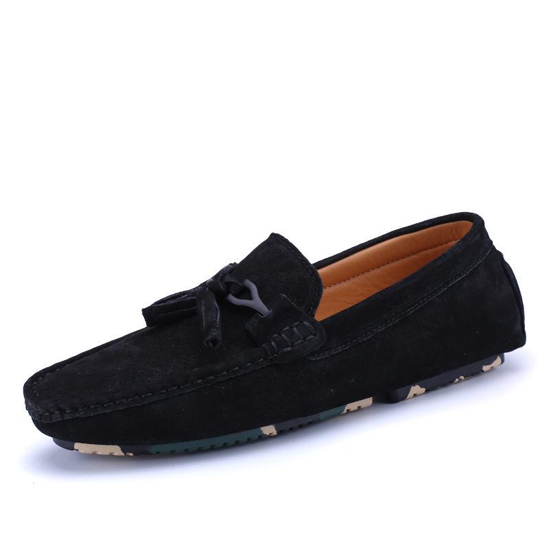 Summer Doudou shoe size lazy shoes large size leather British foot cover social leisure leather 38