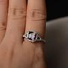 Popular, fashionable luxury atmospheric temperament ring, simple square color ring for women