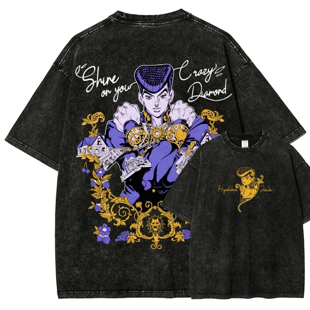Vintage JoJos Bizarre Adventure Anime Character Graphic T Shirt for Men 100 Cotton Oversized Streetwear 2026 New