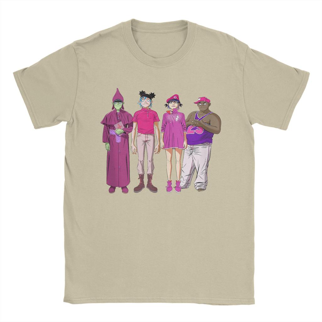 Men Gorillaz Cracker Island Group T Shirt  Pure Cotton Clothes Fun Short Sleeve Round Neck Tee Shirt Gift Idea T-Shirt
