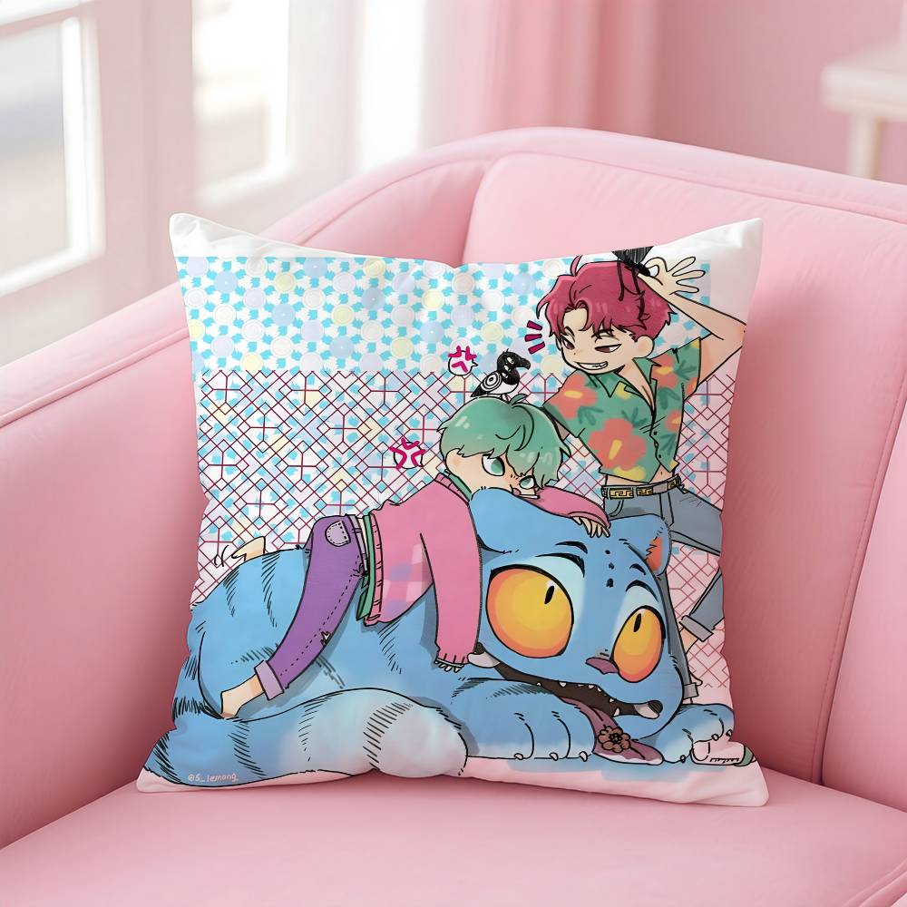 Saja Boys Kpops D-Demon H-Hunters Pillow Case Pattern Printed Pillowcase For Living Room Sofa Cushion Cover & Bedroom Decor