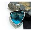 110 Ct Natural Bluish-Green Topaz Trillion Cut 925 Sterling Silver Certified Pen