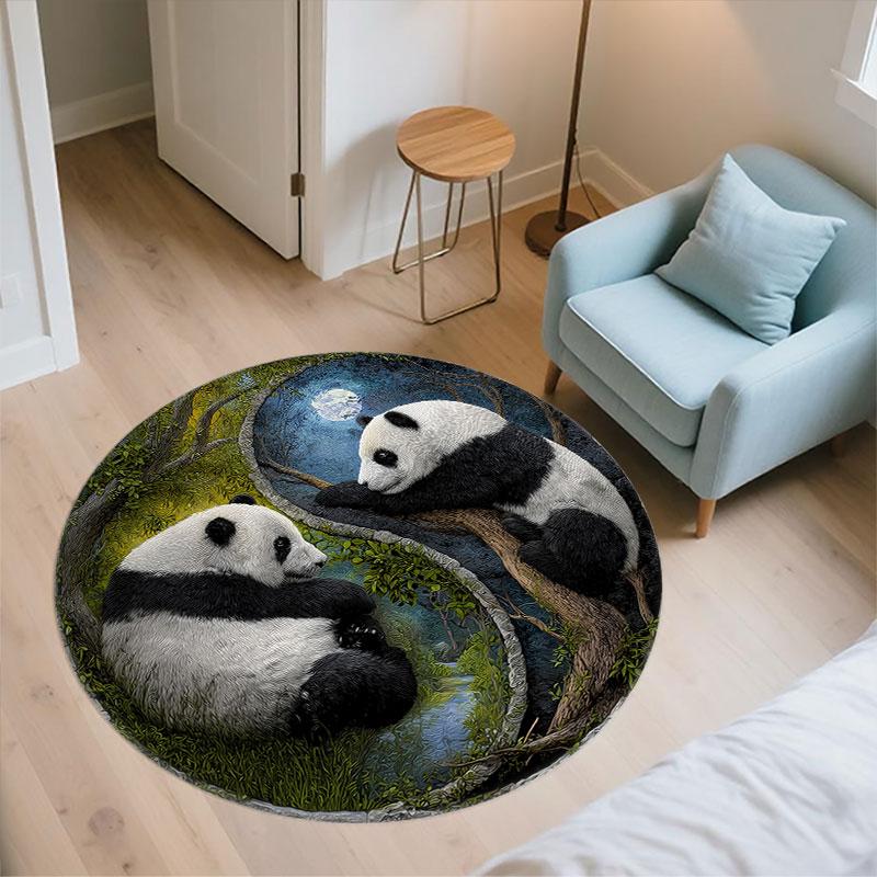 Raccoons & Dogs Pattern Round rug,Carpet Rug for Living Room Bedroom Playroom ,Non-slip Floor Mat,Holiday Gifts and Birthday Gifts.