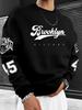 The New Men's Round-neck Hoodie for Spring and Autumn 2025 Features Street Fashion and Soft 3D Digital Pattern Printing