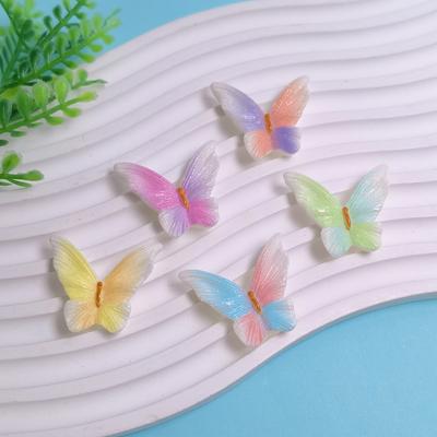 100PCS Resin Cartoon Colorful Butterfly Flatbacks Scrapbooking Phone Shell Decoration DIY Jewelry Craft Doll House Accessories