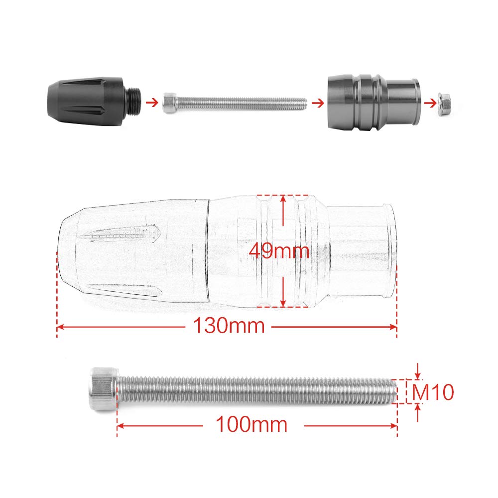 Aluminum Muffler Slider Exhaust Pipe Slider 2pcs for Kawasaki Kawasaki Z1000 Z1000SX 2010-2019
