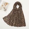 Leopard Pattern Scarf Lightweight Polyester Neckerchief Shawl Elegant Head Wrap Lady Girls Fashion Accessory