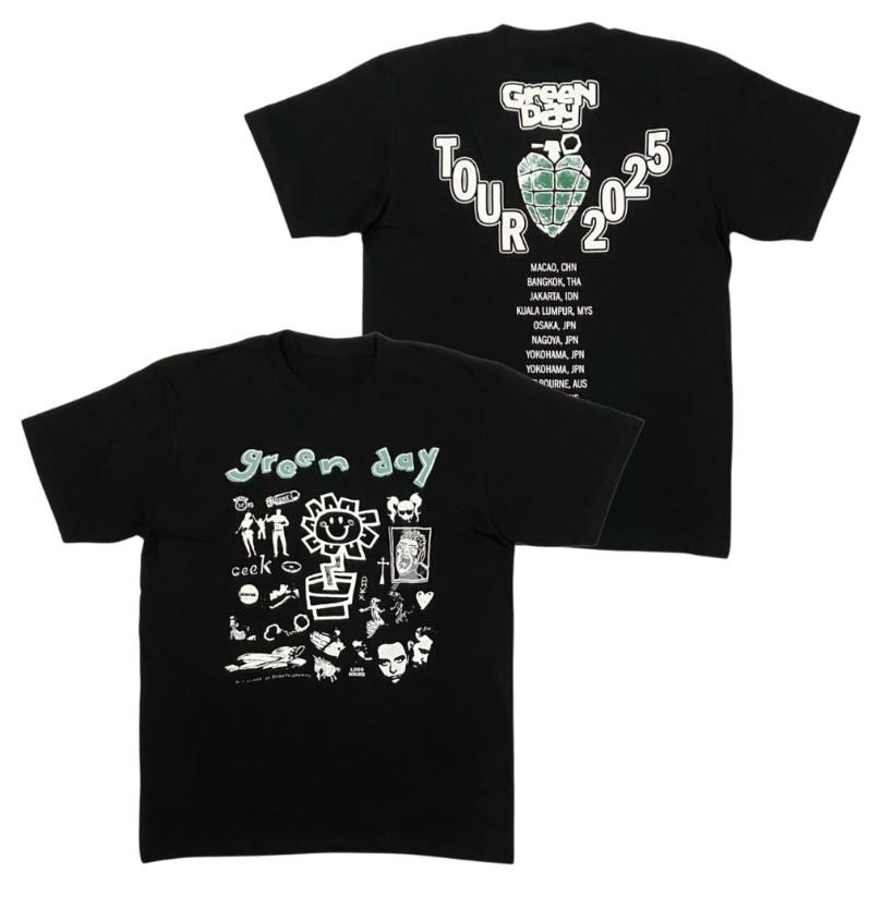 GREEN DAY Iconic Tour TShirt Men039s Short Sleeve Concert Band Shirt S5XL Unisex T-Shirt