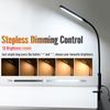 Clamp on Lamp, LED Desk Lamp, 18W, 3000 LMS, 3 Color Modes, 16 Brightness Levels, CRI>95, 0.5H/1H Timer, Eye-Caring Task Lamp with Remote for