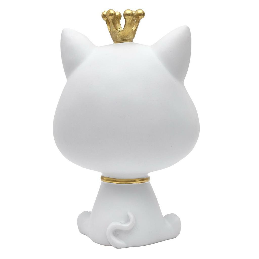 Cat Storage Figurine White | Gold