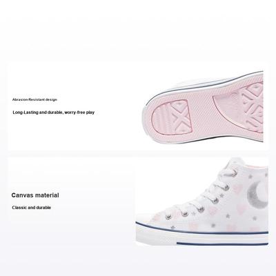 Chuck Taylor All Star High GS My Wish Kids Sneakers White Pink Silver 671094C