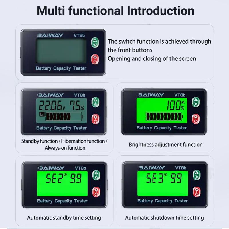 Dc 8-120V Lcd Digital Voltage Meter Battery Level Indicator Universal Battery Electric Vehicle Battery Gauge