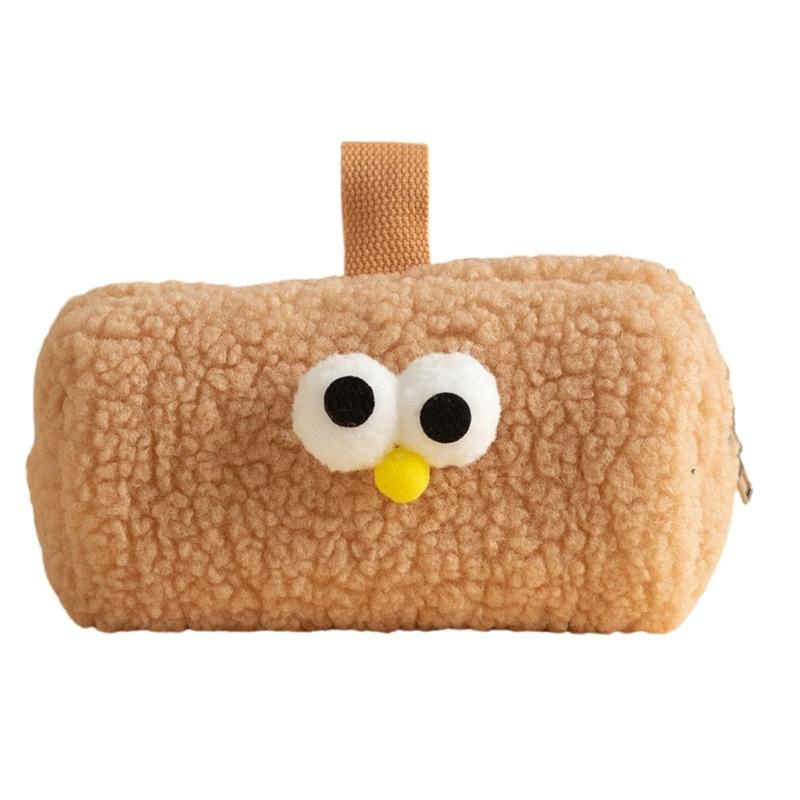 

Furry Pencil Case Big Capacity Pencil Bag Plush Pen Pouches Travel Cosmetics Storage Bag for Student Adult Girl Women светло-коричневого