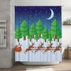 TU Christmas Deer Shower Curtain Reindeer Holiday Festive Winter Forest Backdrop Bathroom Decor Holiday Home Xmas Gift Cozy Cabi