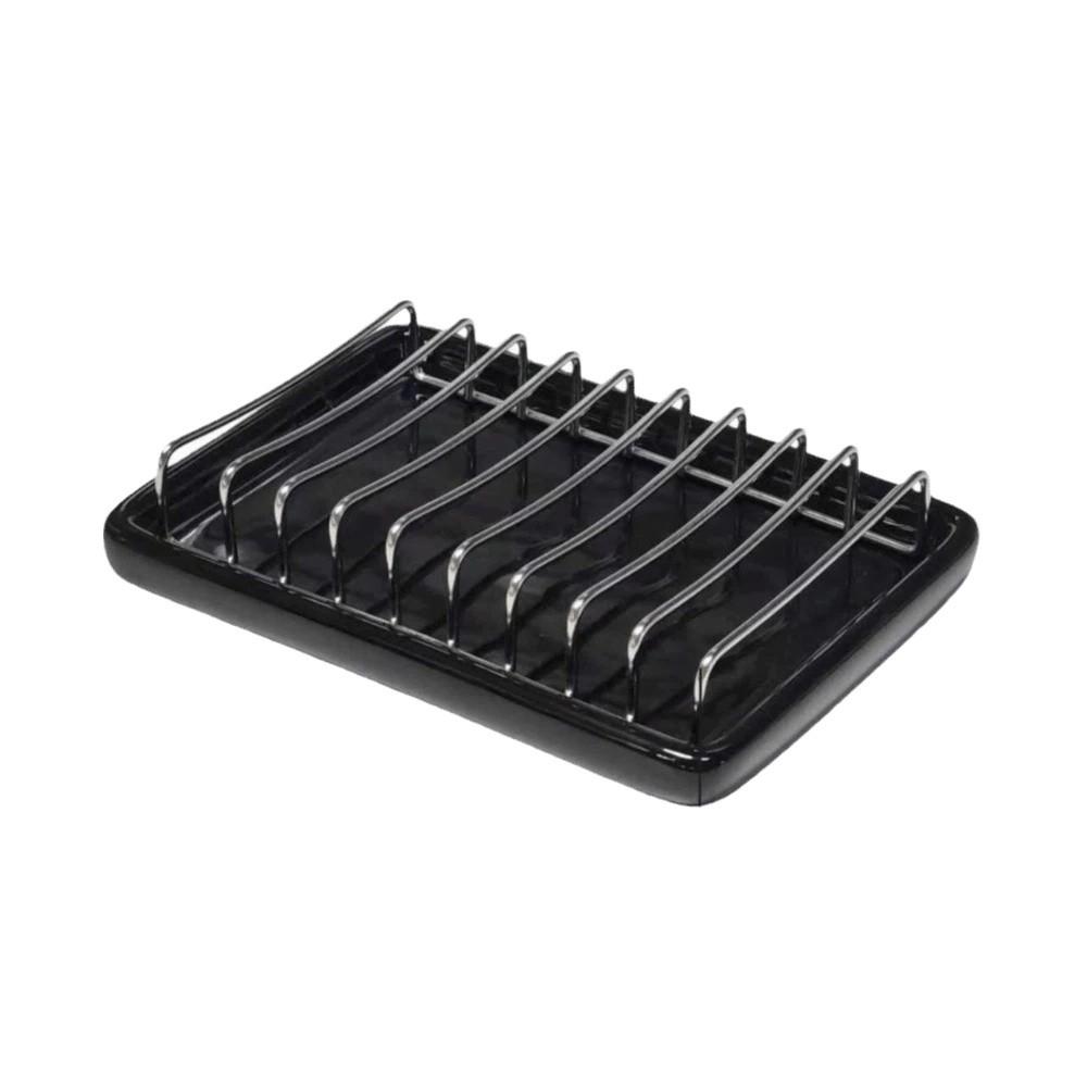 Stainless Steel Drain Soap Box Ceramic Drain Holder Fashion Ceramic Soap Dish Household чёрный