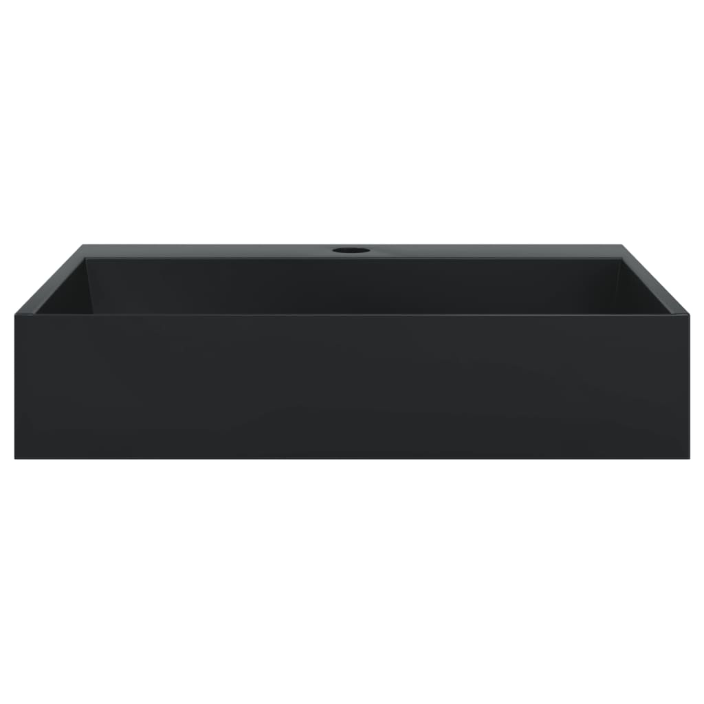 Wash Basin 50 X 38 X 11 Cm Mineral Cast Marble Cast Matte Black