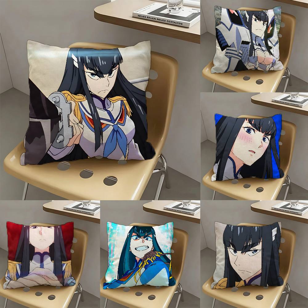 1pc Satsuki Kiryuin Anime Characters Pillow Case Fashion Square Pillowcase Bedroom Sofa Room Ins Decoration Leisure