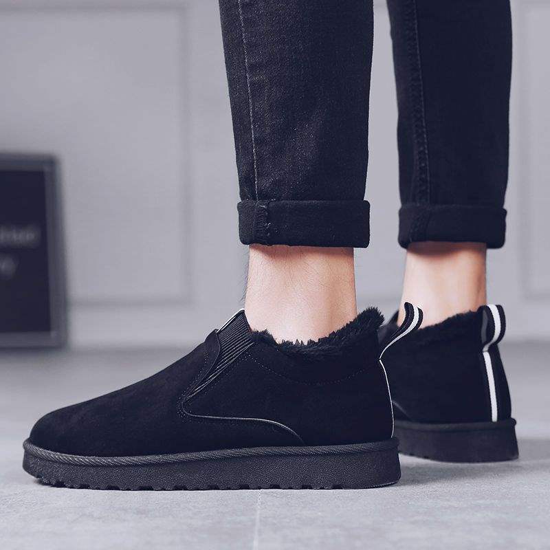 Winter Velvet Warm Thickened Non-slip Cotton Shoes Men's Shoes Korean Version One-pedal Lazy Shoes Snow Boots Cotton Boots Casual Shoes