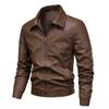 Solid Color Autumn and Winter Men's Slim Lapel Zipper Cardigan Coat Casual Jacket Top