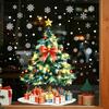 Reusable Window Film Christmas Tree Static Sticker, Waterproof PVC Decal, Watercolor Clings Snowflake Glass for Holiday Home Decor Creative
