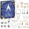Women's Jewelry Advent Calendar 2024 Christmas, Fashion Bracelet Necklace Ring Earrings, 24 Days Countdown Holiday, Christmas Surprise Gift for Wife,